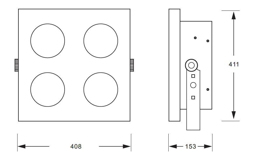 NEW 4 Eyes Each Led 100W DMX Theatre Lighting 50000 Hours Life Span 100° Field Angle
