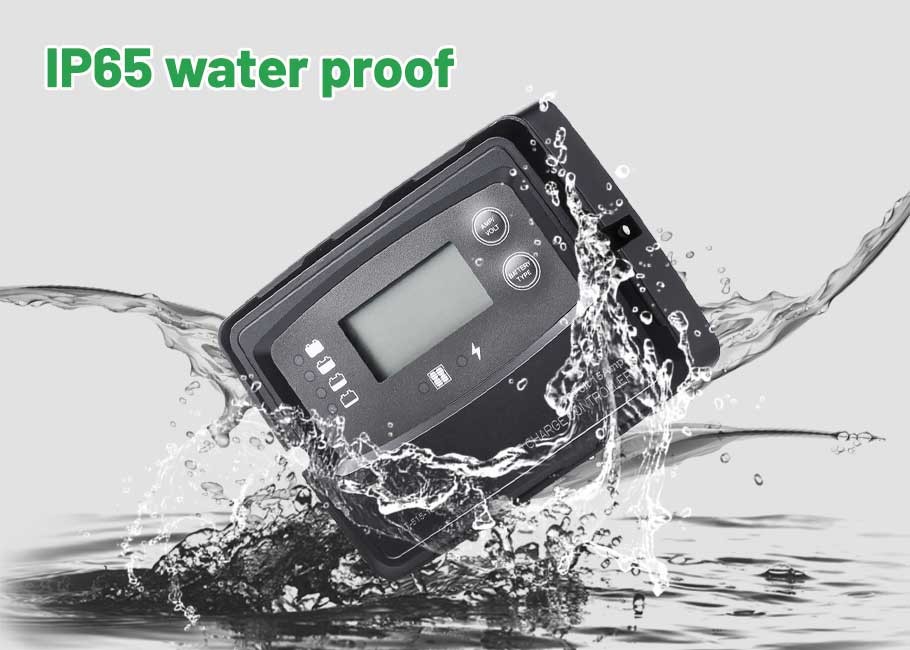 Digital Smart 12 Volt 10A PWM Solar Charge Controller IP67 Waterproof