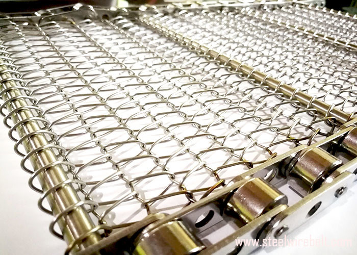 Galvanized Stainless Steel Conveyor Belt , Flat Wire Belt Argon Welding
