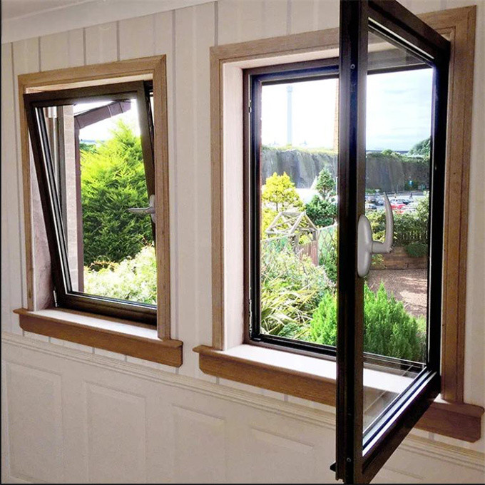 Water Tightness Level 6 SKATE Aluminum Casement Windows With Triple Glazed And Screen