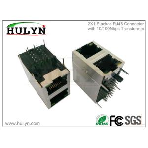  2X1 Stacked RJ45 Jack With 100Base transformer and LEDs. Manufactures