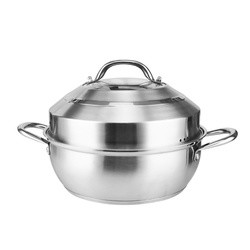 Double Bottom Stackable Steamer Pot With Combination Cover