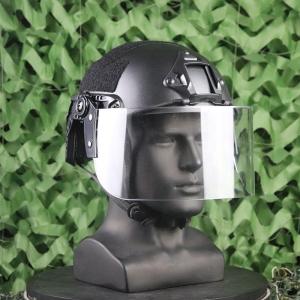 Tactical Helmet with PC - protected Transparent Visor Riot - control Helmet FAST