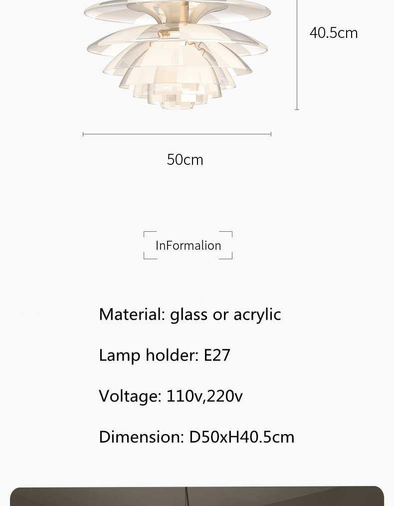 Denmark Designer Glass Pine Cones Pendant Light Modern Acrylic Hanging Lamps(WH-GP-179)