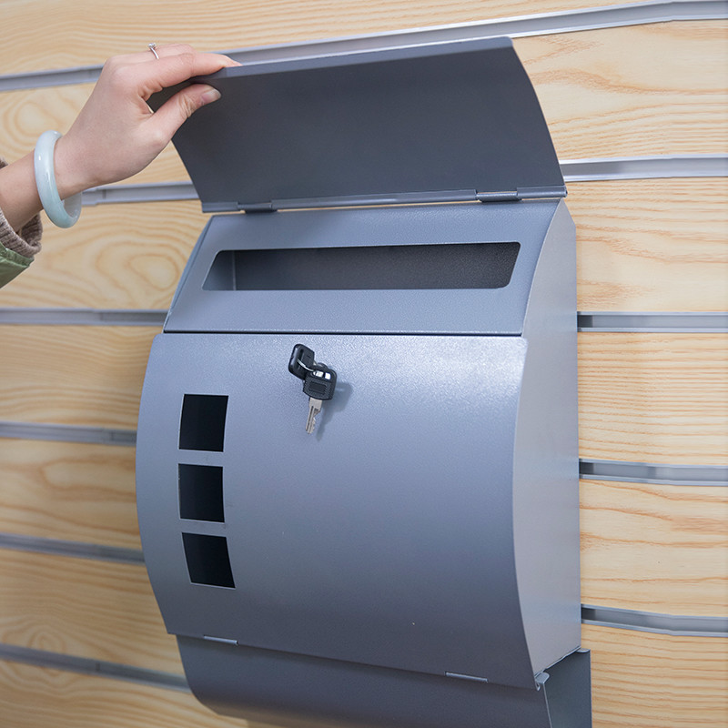 Outdoor Wall Mounted Letterbox Modern Residential Galvanized Metal Mailbox