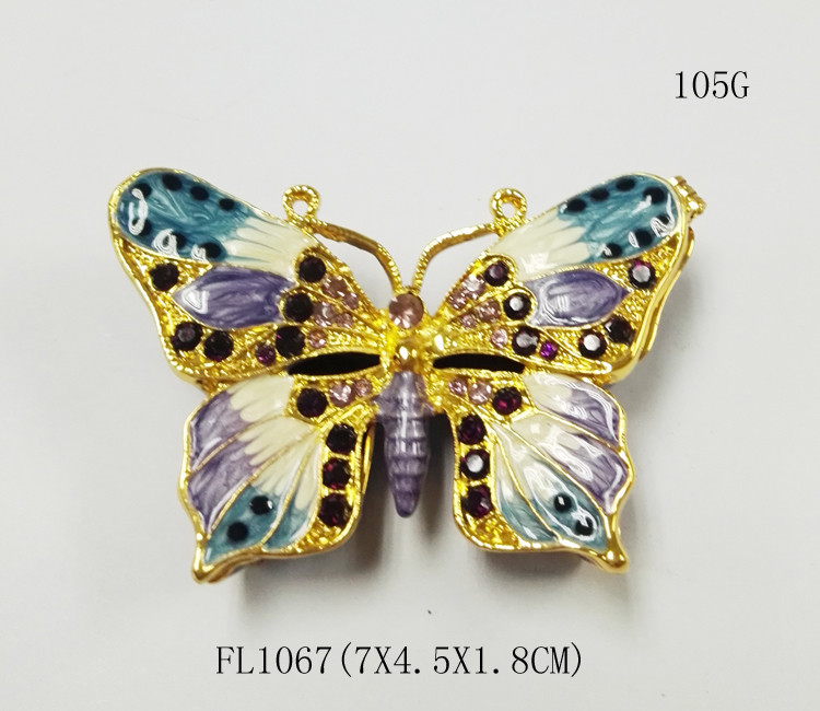 Pewter wholesale Butterfly shape custom metal jewelry box