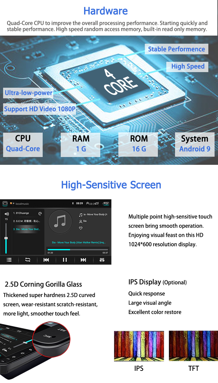 Android 9.1 Hyundai Touch Screen Radio OEM Android Car Multimedia Player
