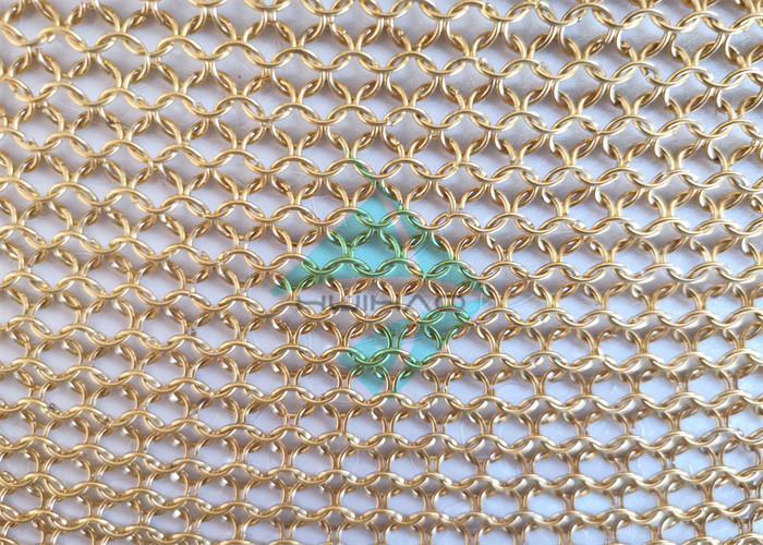 Metal Ring Mesh Brass Color String Curtains