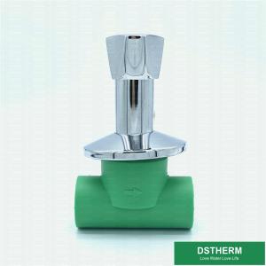 China Light Weight Type PPR Plastic Stop Valve Triangle Handle Chrome Plated With Caps on sale