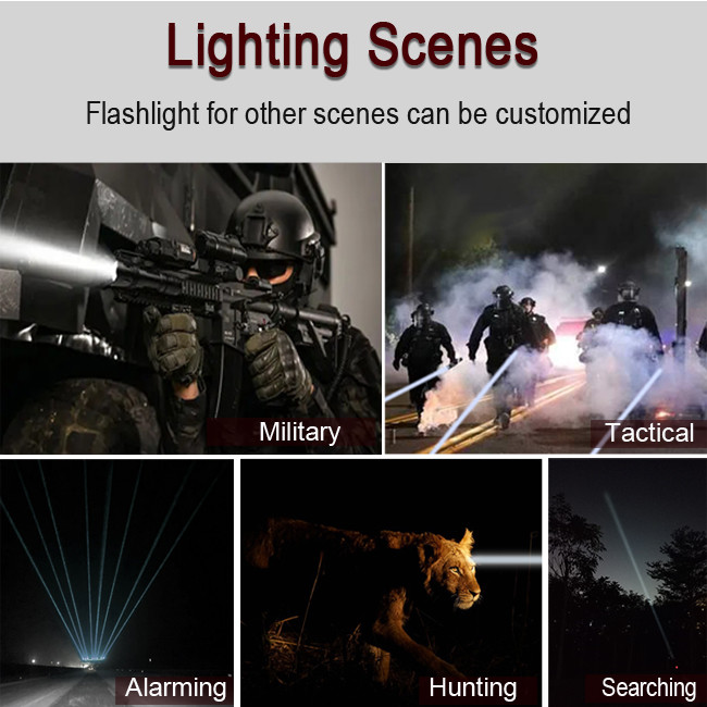 Black Aluminum Alloy 3500M LEP White Laser Flashlight Rechargeable