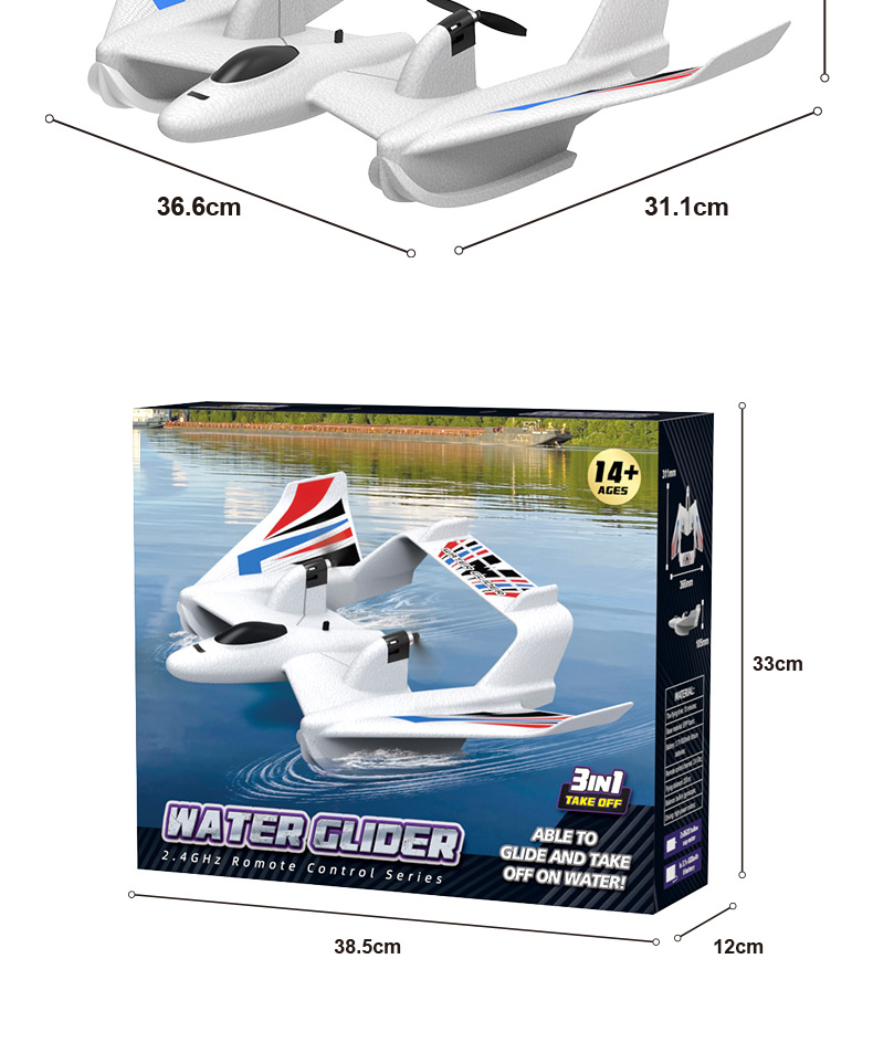 2 Channels Epp Foam Rc Hydroplane Remote Control Toy For Kids Age Range 5 to 7 Years Electric Power Source Amphibious