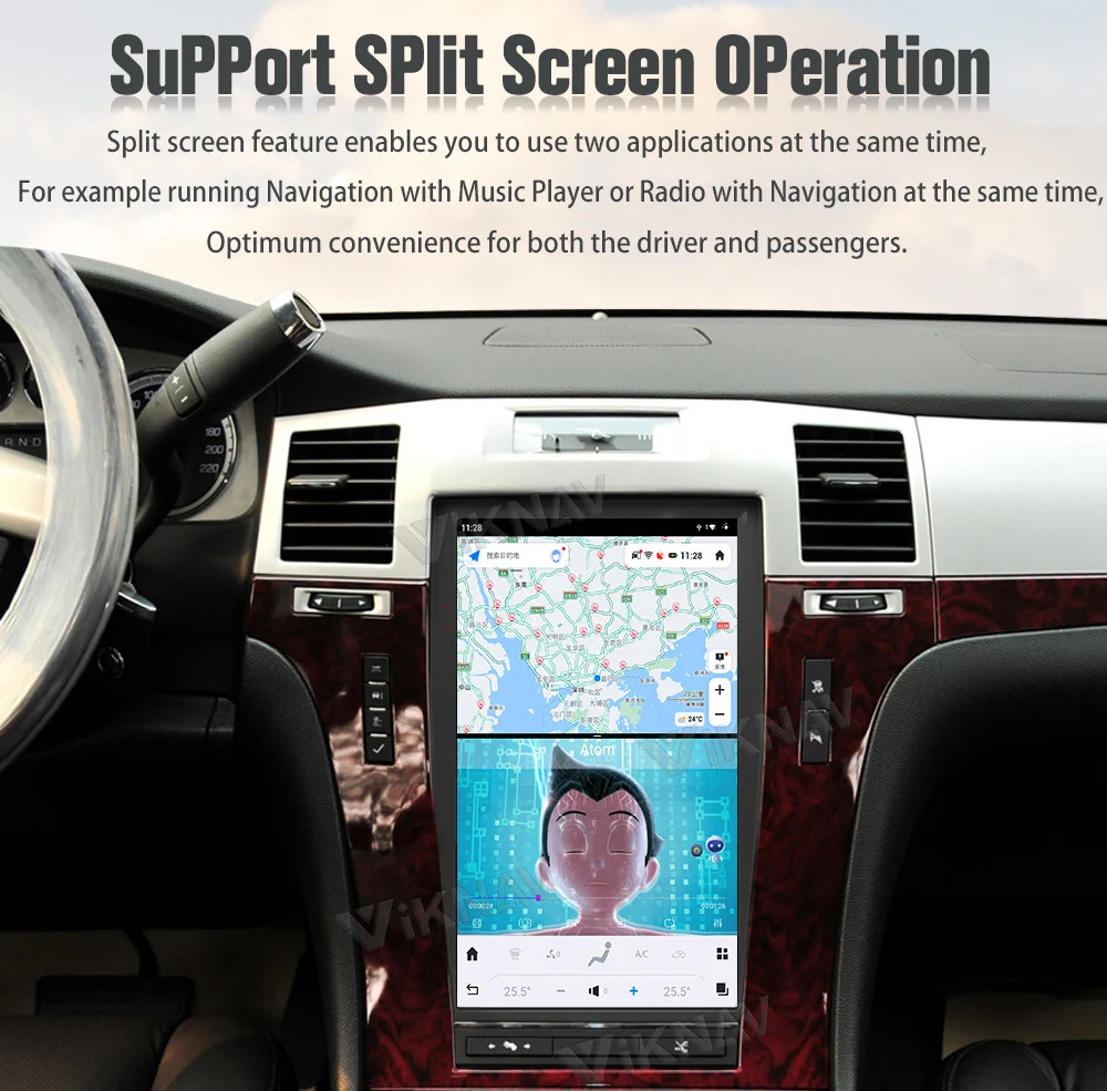 Touch Screen GPS Navigation Cadillac Escalade Radio Replacement 2008-2012 Wireless Carplay