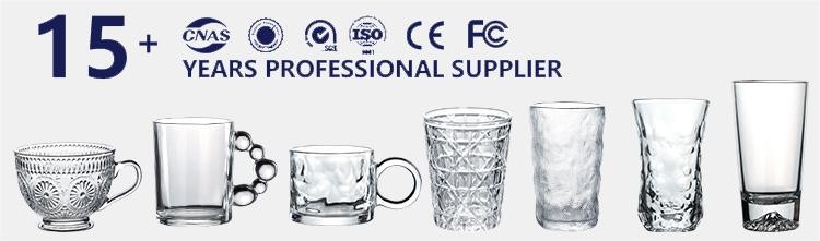 Reusable Embossed Highball Glass tumbler Clear For Juice Wine Milk