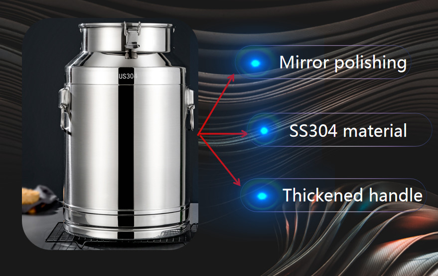 Non Magnetic SS201 5 Litre Milk Container Rust Resistance