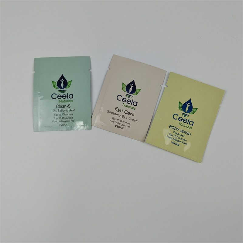 Convenient Cosmetic Carrying Satchel Foil Packets Small Mylar Bags