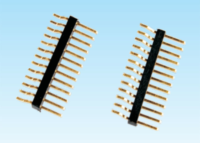  Single Row Right Angle Pin Header Connector SMT Type Copper Alloy Contact Material Manufactures