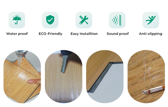 Heat Conduction Warmth 4mm Rigid Spc Flooring Unilin Lock System Indoor Decoration