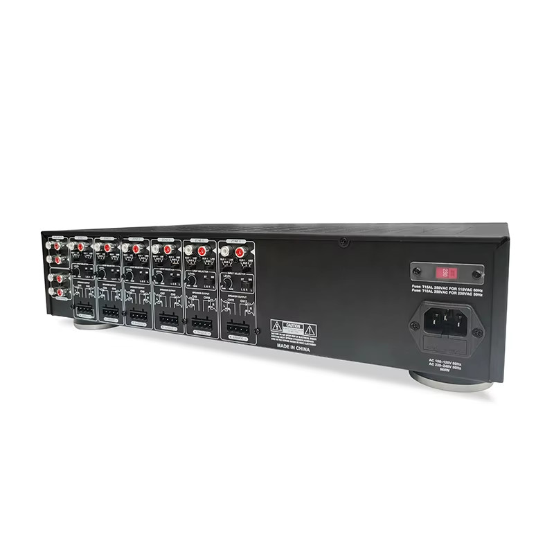 Powerful Multi Zone Stereo Amplifier 19 Inch Rack Mount 900 Watts With Speaker Selector Volume Control