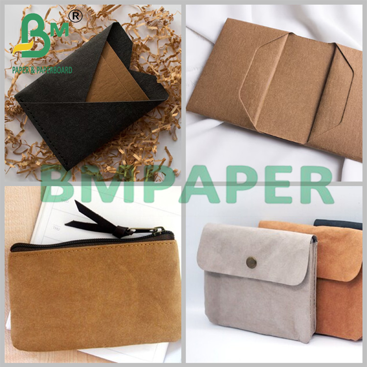 110Yards Recyclable Washable Kraft Paper Roll 0.55mm For Cosmetic Bag