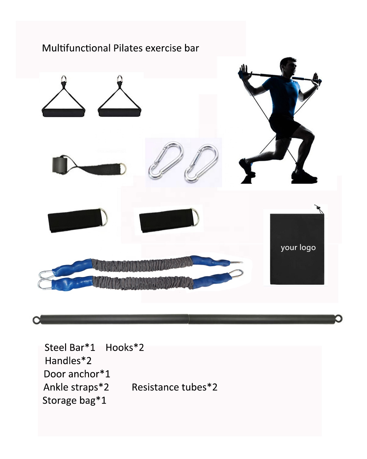 Yoga Pilates Bar Kit Triathlon Race Gear For Whole Body Workout