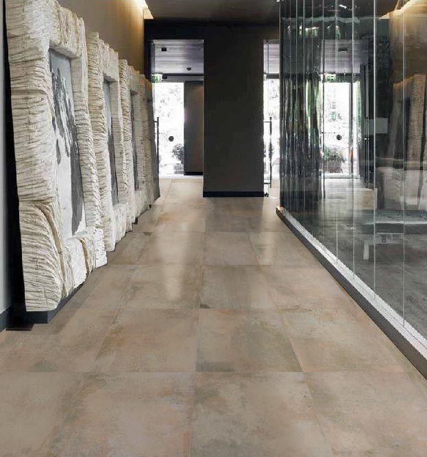 Pictures 3d Glazed Cement Look Porcelain Tile Interior Ceramic Floor Tile Yellow Color 600x600mm Size