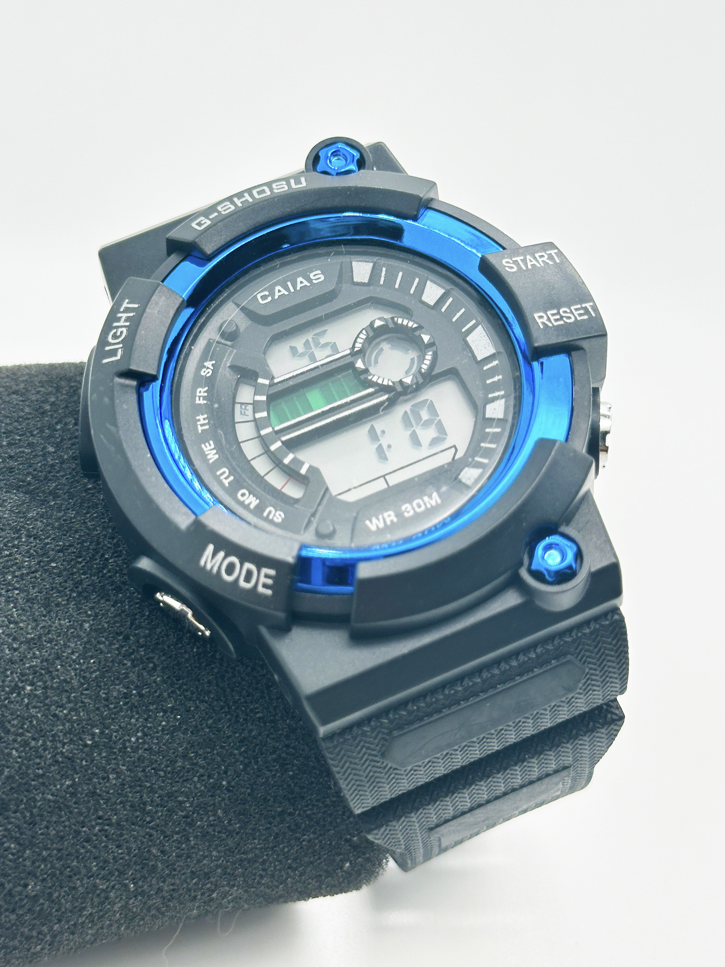 Sporty Black Dial Digital Watch with Silicone Band
