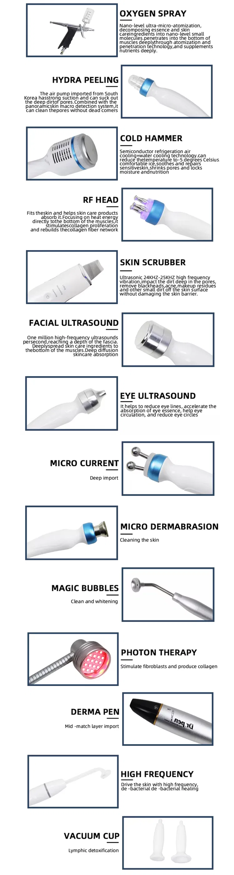 Good Price Machine 14 in 1 Skin Clean Pores Removal Oxygen Hydro Facial Machine for Beauty SPA