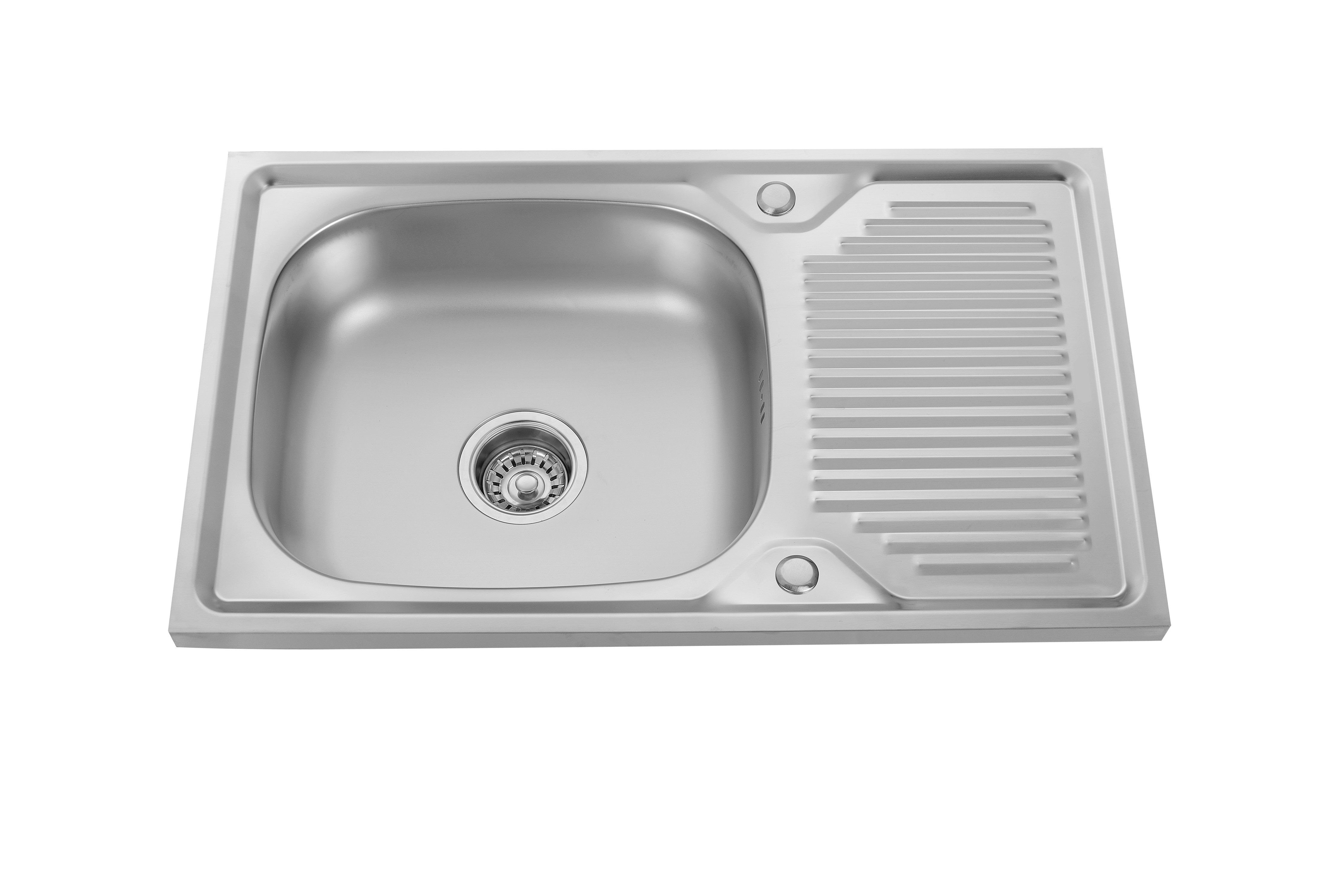 Above Counter Big Basin SS Kitchen Sink With Single Drainboard