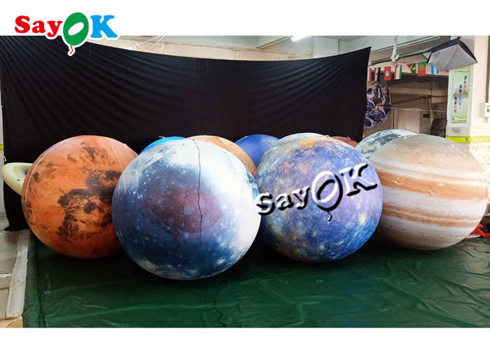 LED Huge Hanging Inflatable Lighting Decoration Eight Planets PVC Material
