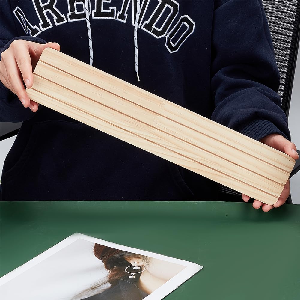 3-slot Ring Jewelry Display Stand Craft Showing Organizer Tray Wood Business Card Holder for Tabletop Shows Jewelry Displaying