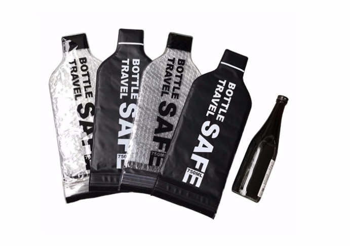 Clear Travel PVC Wine Bottle Chiller Bag , Protective Bubble Wine Sleeve / Skin