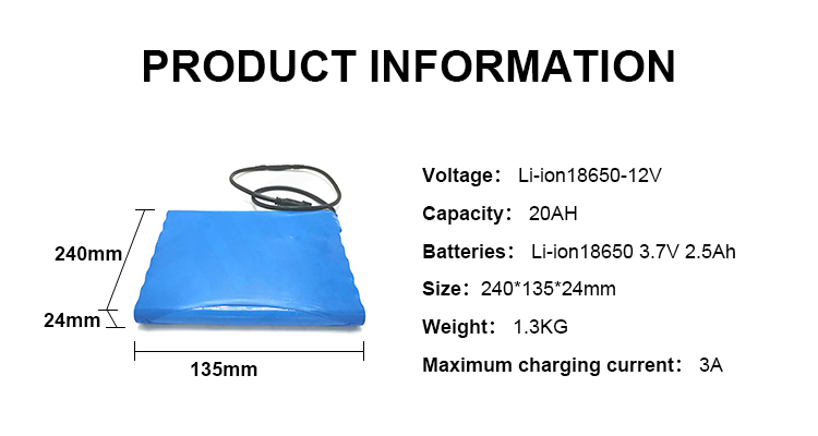 18650 12v 20ah Li Ion Battery Pack OEM Lithium Battery Pack