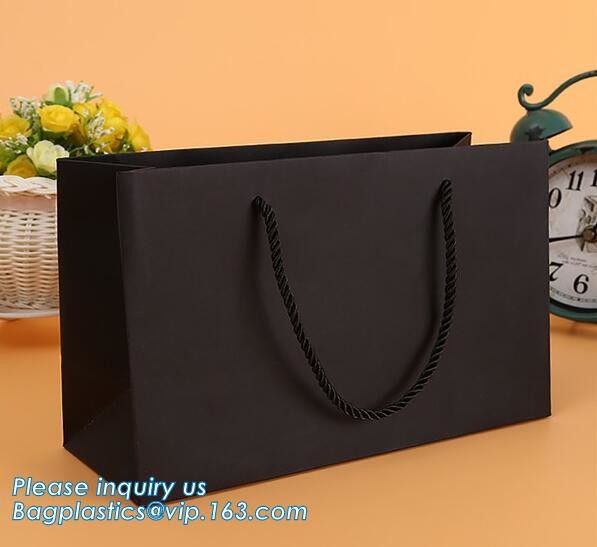 Luxury paper bags with handles Different Sizes,250gsm art paper shopping carrier bag custom printing with handle rope