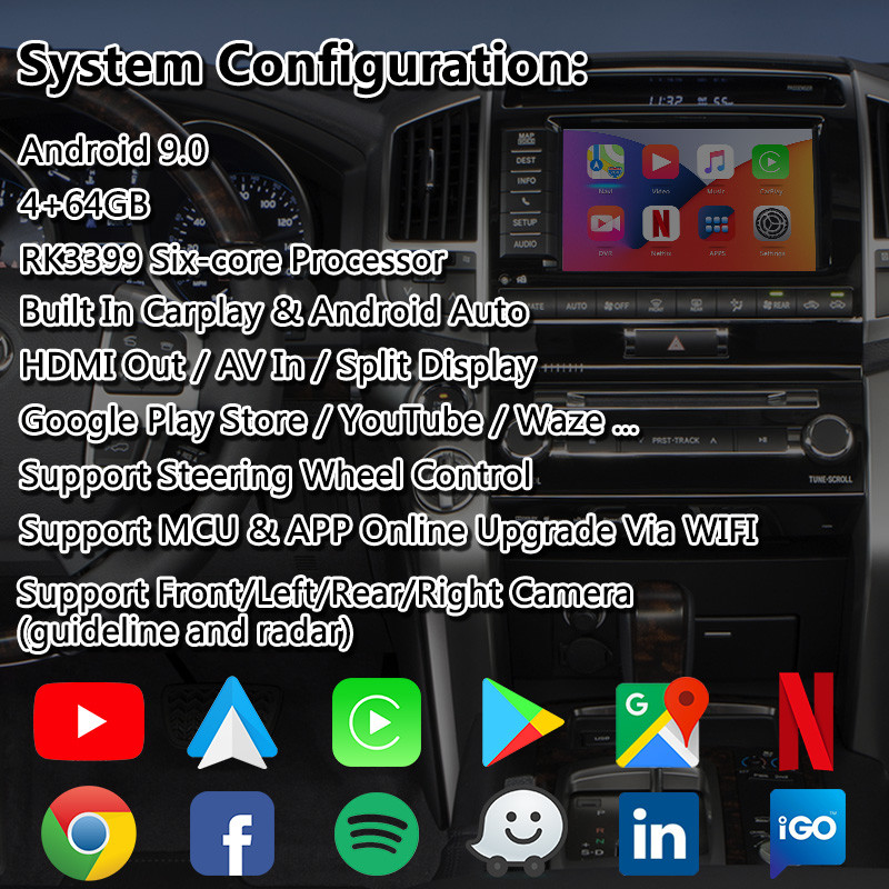 Lsailt Android Multimedia Video Interface for Toyota Land Cruiser LC200 2013-2015 With Android Auto Carplay