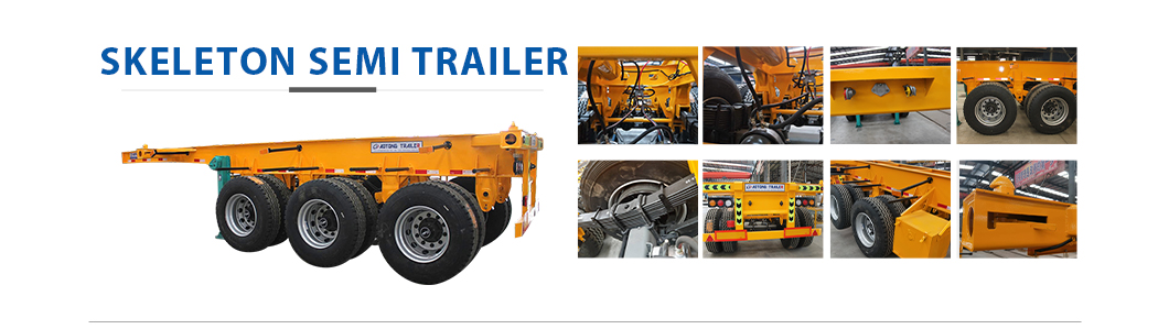 12R22.5 Tire Skeleton Chassis Semi Truck Trailer with 4/8/12 Twist Locks in Malaysia