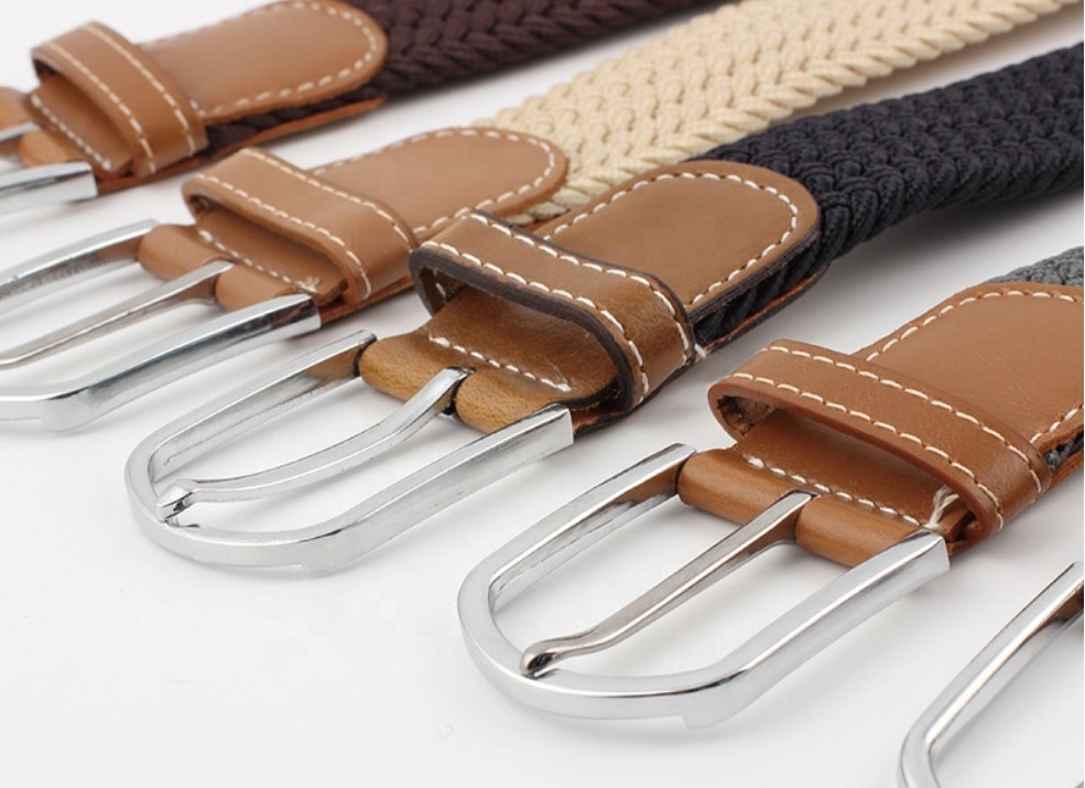 Extra Long 3.3cm Stretch Woven Belt Elastic Mens 120cm Pin Buckle