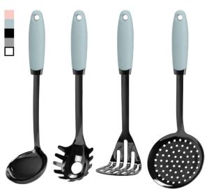  Perforated Stainless Steel And Silicone Utensils , LFGB 4 Piece Utensil Set Manufactures