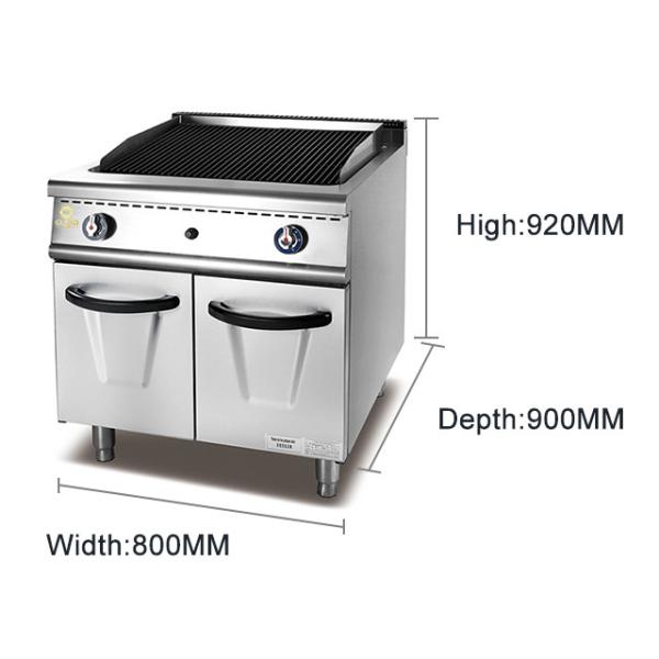 Gas Grill With Cabinet Stainless Steel GL RH 1.2Kg/h LPG/NG Restaurant Cooking