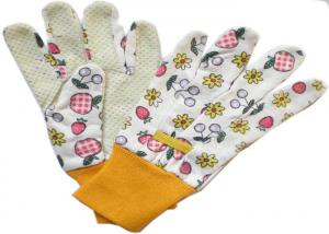 China Drill PVC Polar Dots Printed Cotton & Polyester Women Gardening Working Gloves 9.5' on sale