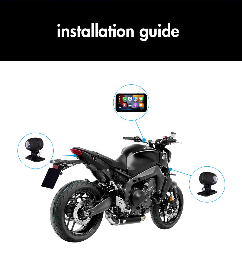 Universal Fitment Motorcycle GPS Navigation with Waterproof Screen and Carplay Display
