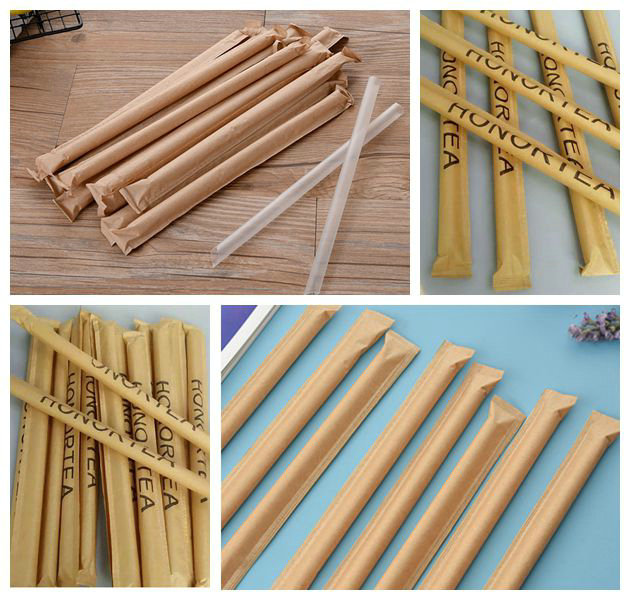 28g Brown Kraft Straw Wrapping Paper 27mm Eco - friendly 