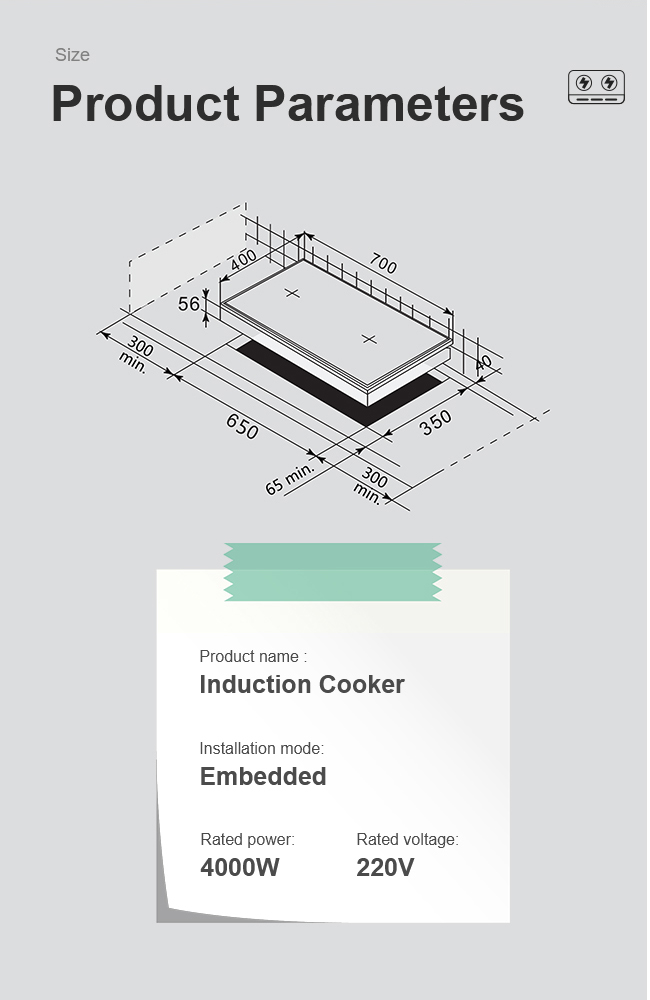 Powerful 4 Burner Electric Induction Hobs 7000W Built In With Childhood Lock