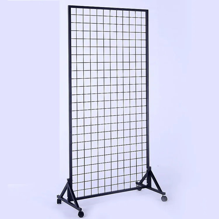 Netting Frame H90cm x L90cm Display Racks Vertical iron net rack floor mobile mesh supermarket wire grid net rack