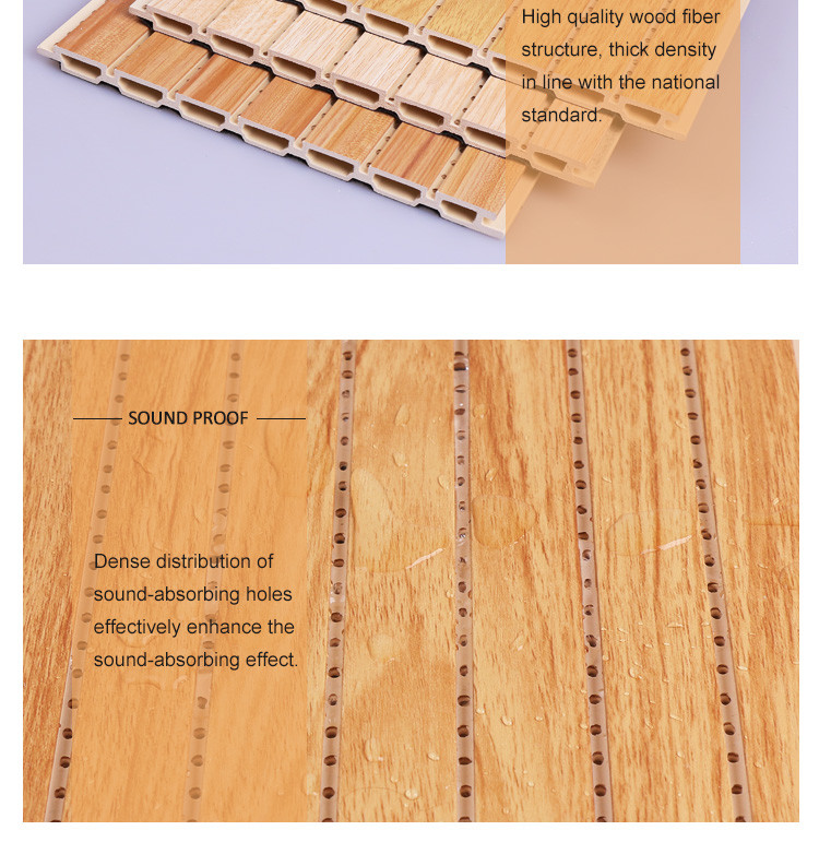Decorative Fireproof WPC Soundproof Wall Panel 1.22*3m 1.22*2.8m