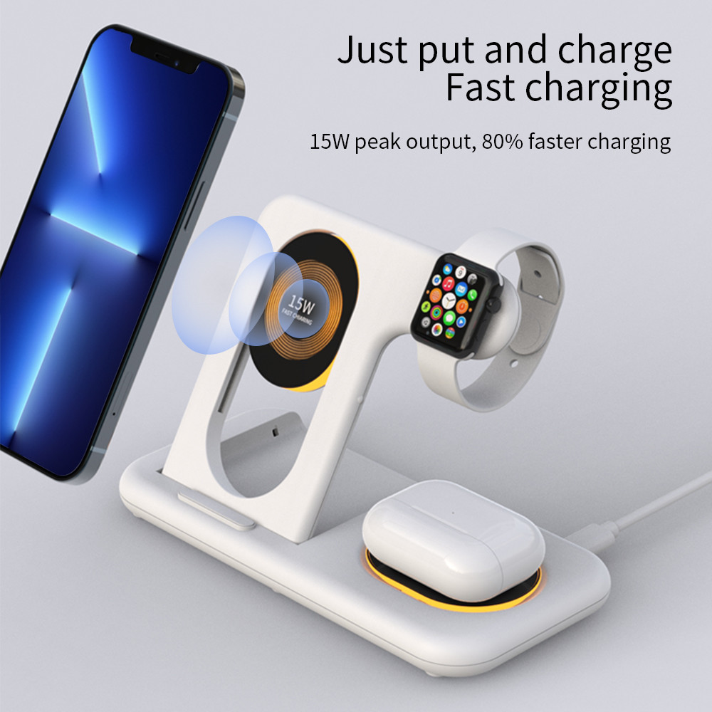 Multifunction Wireless Phone Charger Magnetic 4 In 1 Foldable 3 IN 1 Transparent