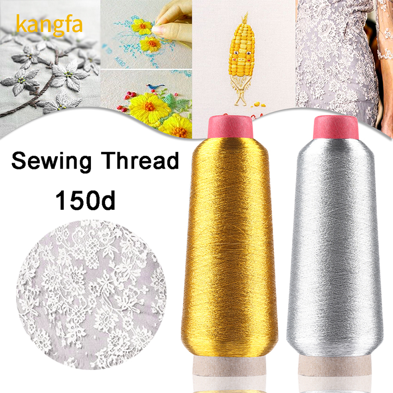 150D Yarn Count Embroidery Thread for Gold and Silver Metallic Embroidery in Polyester