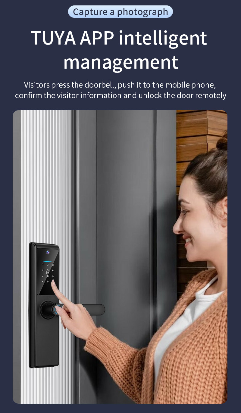 Camera Smart Door Lock 5050 Mortise Fingerprint Passcode Lock