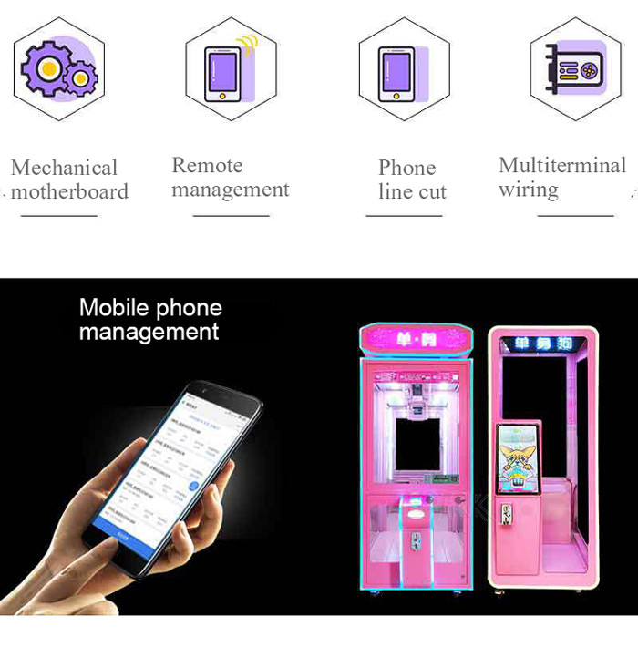 Indoor Coin Operated Vending Machine Single Doll Cutting Game equipment