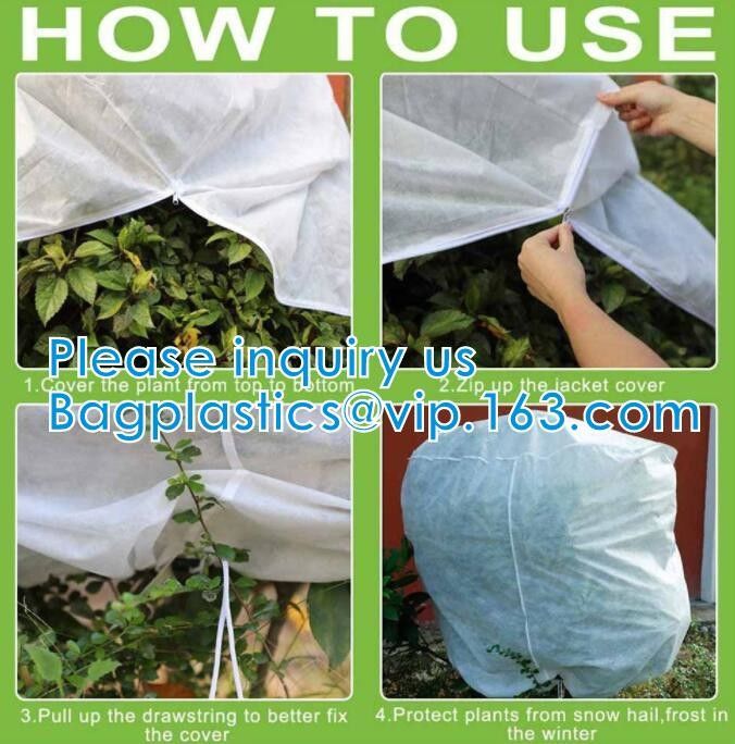 Heavy Winter Protection Plant Cover Winter Cover Anti-frost Zipper And Drawstring Cold Protection Non-woven Plant Antifr