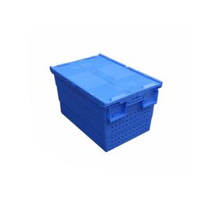 Stack And Nest Plastic Mesh Container With Attached Lids 600*400*360mm
